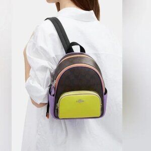 Coach Mini Court Backpack In Colorblock Signature Canvas CL470
